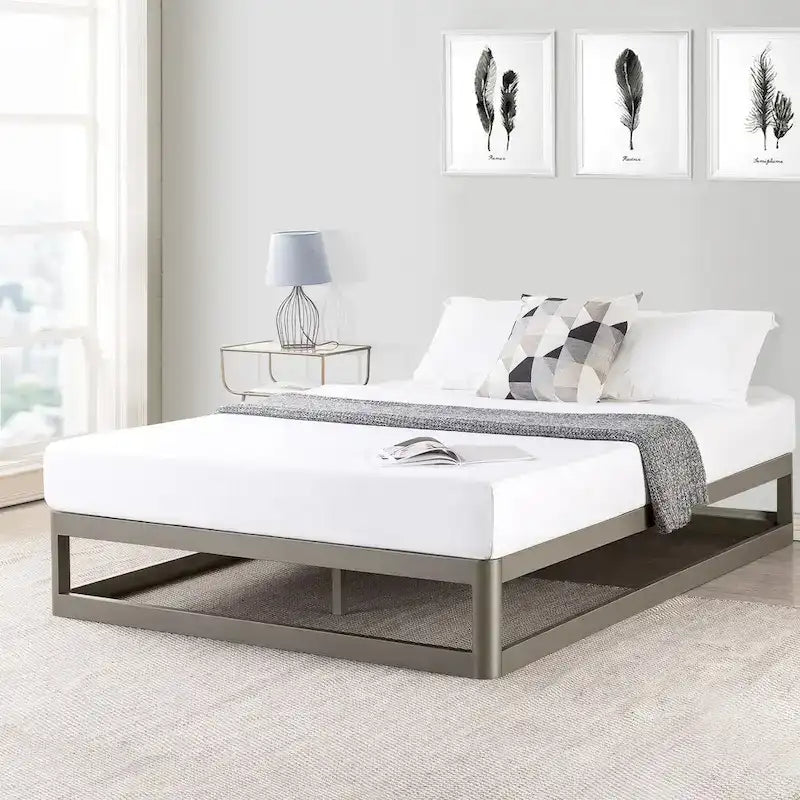 McAlpin 12-inch Heavy Duty Metal Platform Bed Frame Grey