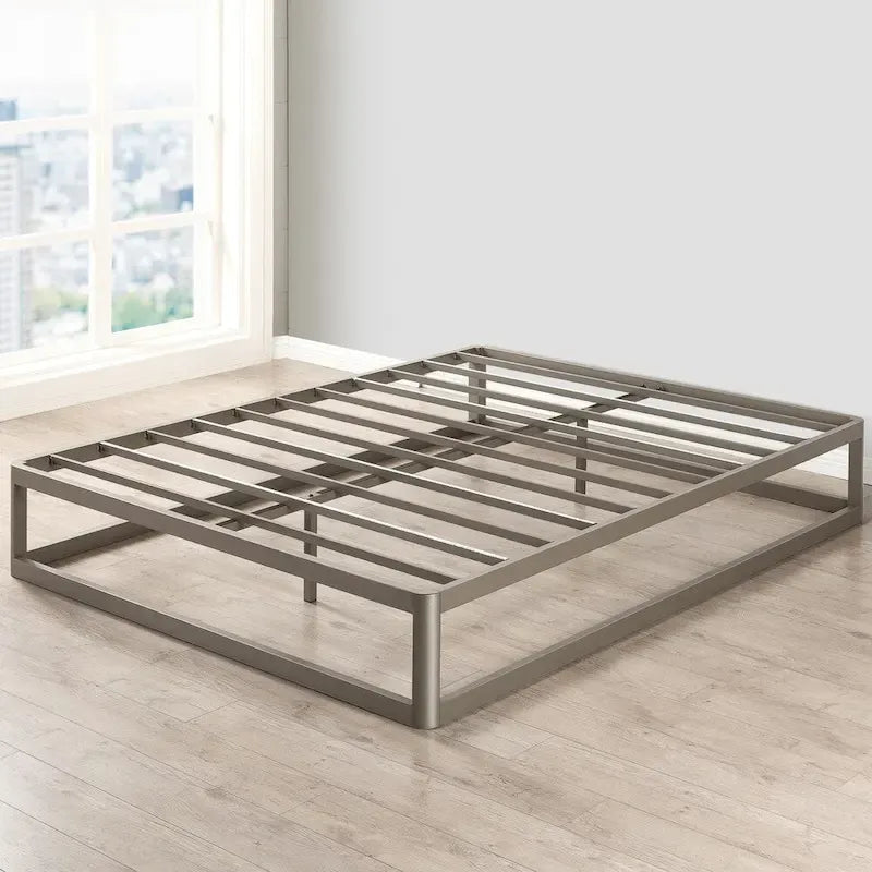 Cadre de lit plateforme en métal robuste de 12 pouces McAlpin gris