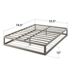 Cadre de lit plateforme en métal robuste de 12 pouces McAlpin gris