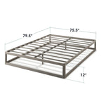 Cadre de lit plateforme en métal robuste de 12 pouces McAlpin gris