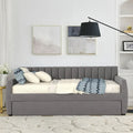 Classic Full Size Velvet Upholstered Daybed with a Trundle Bed