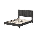 Modern Upholstered Bed Frame with Adjustable Headboard