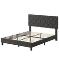 Upholstered Platform Bed Frame with Adjustable Headboard