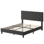 Upholstered Platform Bed Frame with Adjustable Headboard