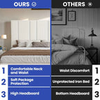 52King Vertical Channel Tufted Headboard Velvet Upholstered Platform Bed Frame