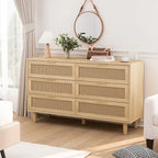 6-Drawers Rattan Storage Cabinet Rattan Drawer