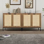 Buffet Anmytek moderne du milieu du siècle avec portes et accents en rotin