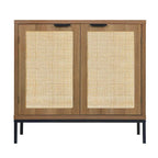 Buffet Anmytek moderne du milieu du siècle avec portes et accents en rotin