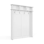 Porte-manteau en bois massif avec rangement pour chaussures et 1 bac