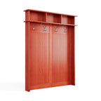 Porte-manteau en bois massif avec rangement pour chaussures et 1 bac