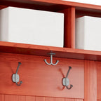 Porte-manteau en bois massif avec rangement pour chaussures et 1 bac