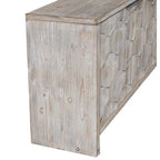 Vaisselier buffet desserte d'appoint 4 portes en bois noir antique style rustique de 152,4 cm