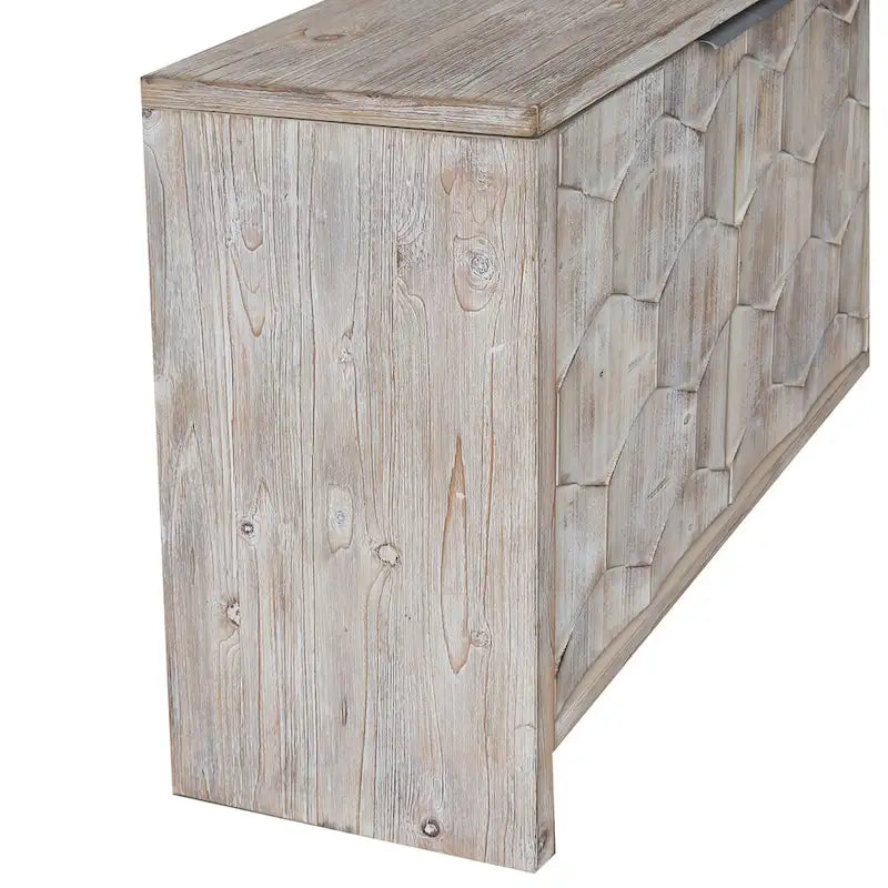 Vaisselier buffet desserte d'appoint 4 portes en bois noir antique style rustique de 152,4 cm