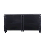 Vaisselier buffet desserte d'appoint 4 portes en bois noir antique style rustique de 152,4 cm