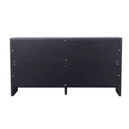 Vaisselier buffet desserte d'appoint 4 portes en bois noir antique style rustique de 152,4 cm