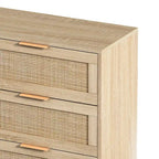 6-drawers Rattan Storage Cabinet - 43.31L x 15.75W x 29.53H
