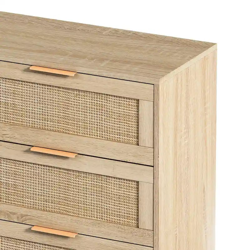 6-drawers Rattan Storage Cabinet - 43.31L x 15.75W x 29.53H