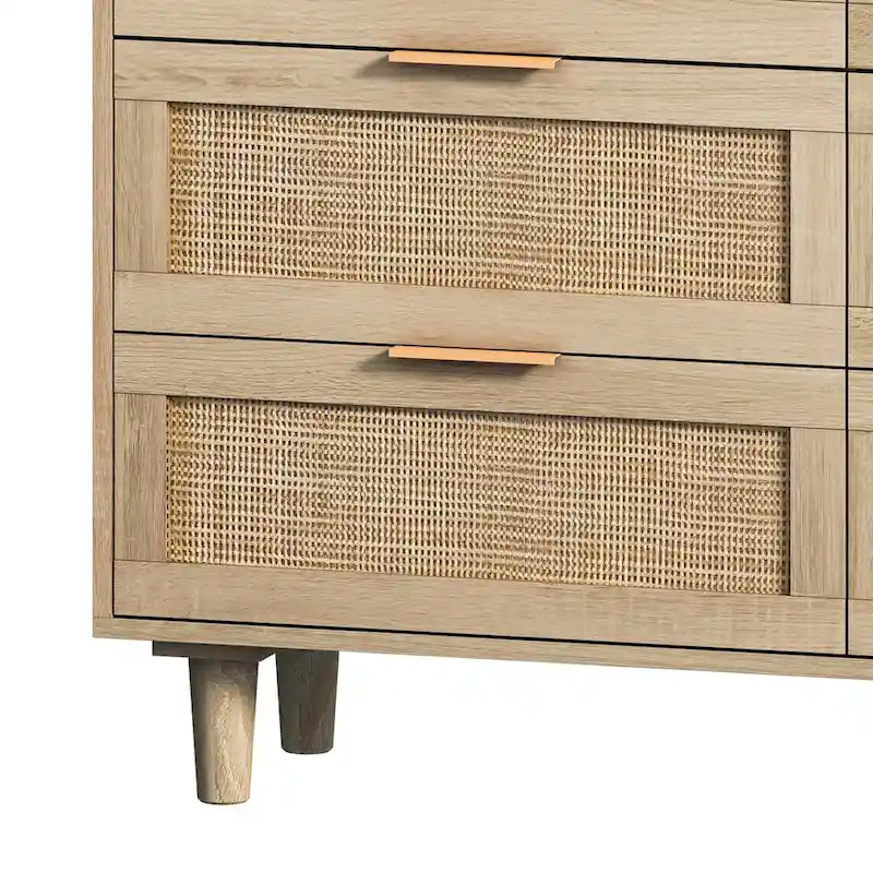 6-drawers Rattan Storage Cabinet - 43.31L x 15.75W x 29.53H