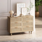 6-drawers Rattan Storage Cabinet - 43.31L x 15.75W x 29.53H