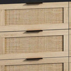6-drawers Rattan Storage Cabinet - 43.31L x 15.75W x 29.53H