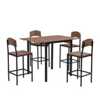 Farmhouse 5-piece Counter Height Drop Leaf Dining Table Set with Dining Chairs for 4