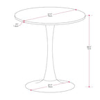 White with Gold Pedestal Base 28-inch Pedestal Bistro Dining Table