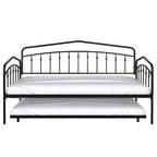 Calantha Modern Metal Twin Size Daybed with Trundle Space-Saving Sofa Bed by