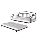 Calantha Modern Metal Twin Size Daybed with Trundle Space-Saving Sofa Bed by