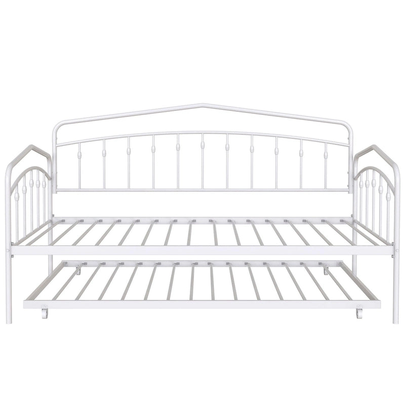 Calantha Modern Metal Twin Size Daybed with Trundle Space-Saving Sofa Bed by