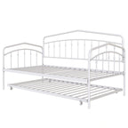 Calantha Modern Metal Twin Size Daybed with Trundle Space-Saving Sofa Bed by