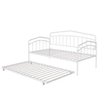 Calantha Modern Metal Twin Size Daybed with Trundle Space-Saving Sofa Bed by