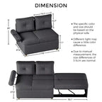 4 in 1 Multi-Function Folding Sofa Folding Bed Single Futon Couch Guest Bed with 2 Throw Pillows