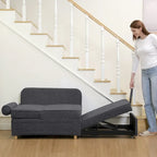 4 in 1 Multi-Function Folding Sofa Folding Bed Single Futon Couch Guest Bed with 2 Throw Pillows