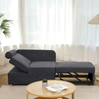 4 in 1 Multi-Function Folding Sofa Folding Bed Single Futon Couch Guest Bed with 2 Throw Pillows