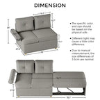 4 in 1 Multi-Function Folding Sofa Folding Bed Single Futon Couch Guest Bed with 2 Throw Pillows