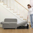 4 in 1 Multi-Function Folding Sofa Folding Bed Single Futon Couch Guest Bed with 2 Throw Pillows