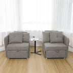 4 in 1 Multi-Function Folding Sofa Folding Bed Single Futon Couch Guest Bed with 2 Throw Pillows