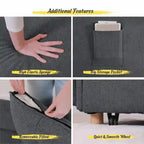 4 in 1 Multi-Function Folding Sofa Folding Bed Single Futon Couch Guest Bed with 2 Throw Pillows