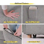 4 in 1 Multi-Function Folding Sofa Folding Bed Single Futon Couch Guest Bed with 2 Throw Pillows