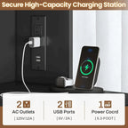 2 Drawer File Cabinet Lock & Charging Station Storage Shelf