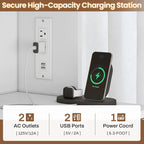 2 Drawer File Cabinet Lock & Charging Station Storage Shelf