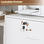 2 Drawer File Cabinet Lock & Charging Station Storage Shelf
