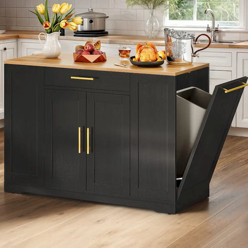 Chariot de cuisine roulant portable de 53 pouces, îlot de cuisine mobile
