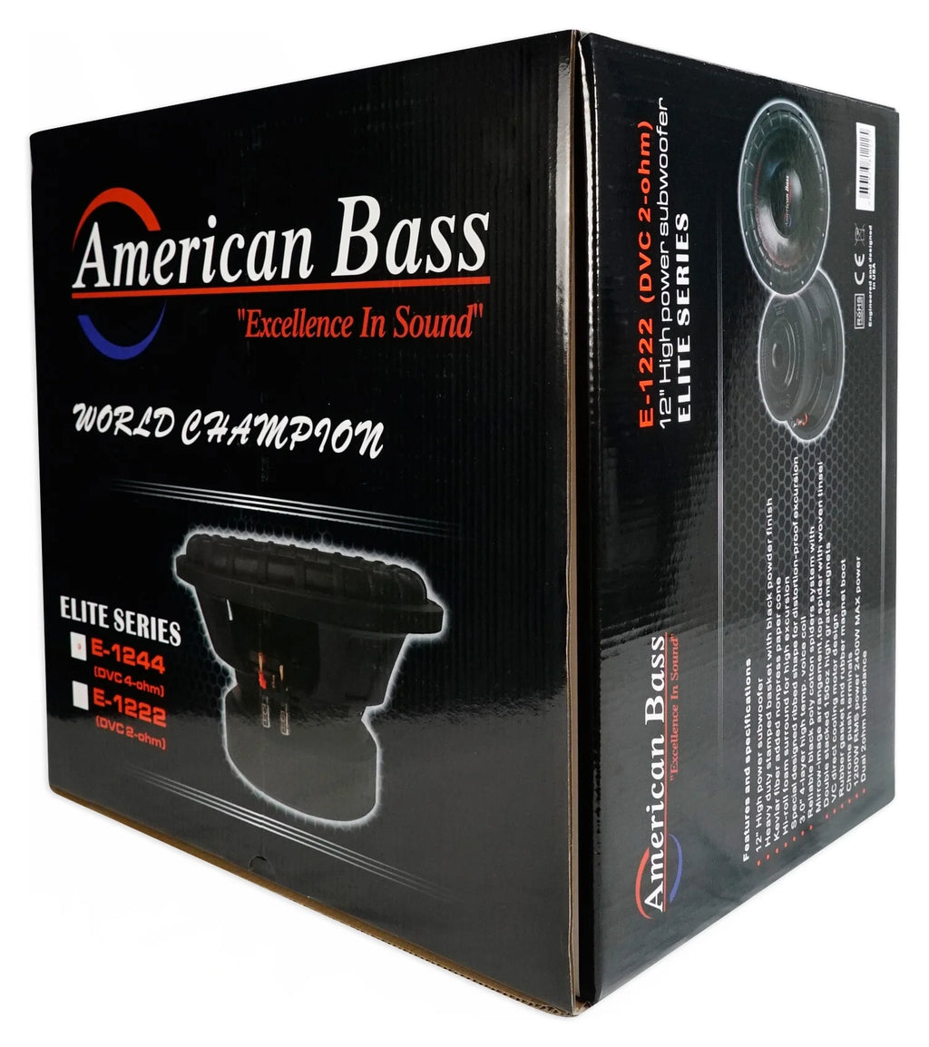 (2) Caissons de basses pour voiture de compétition American Bass ELITE-1244 2400w 12 po 3 bobines mobiles
